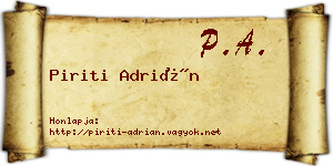 Piriti Adrián névjegykártya